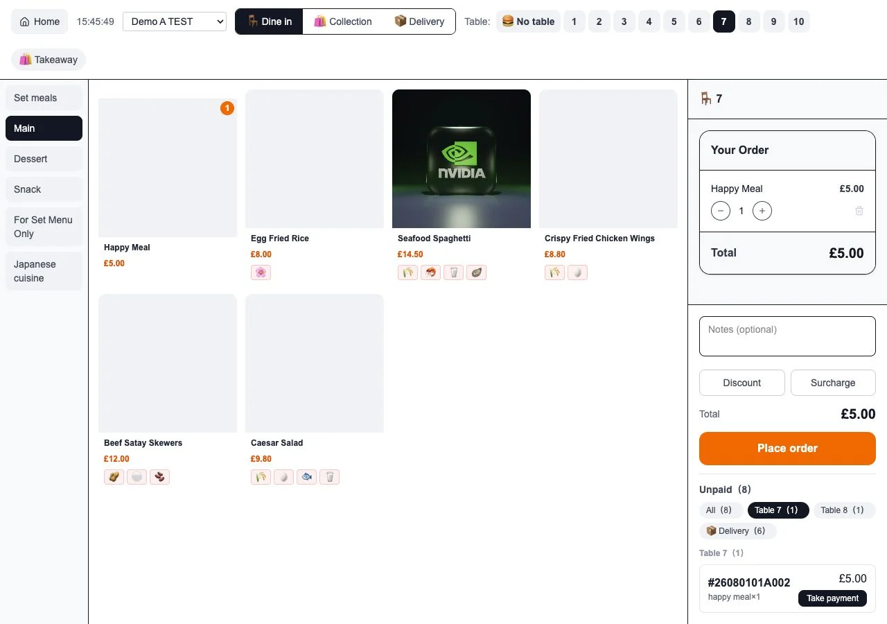 ShopOps POS: Customer QR or staff order